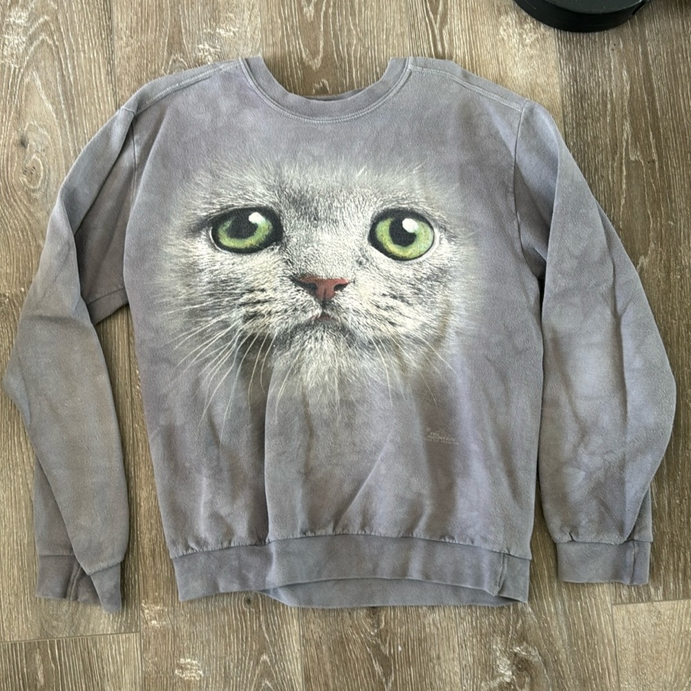 The Mountain Cat Sweatshirt Grey Size Small